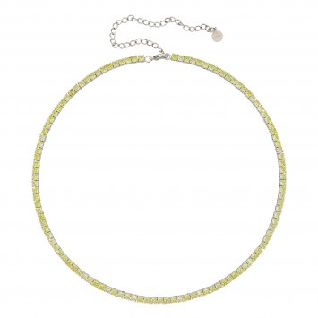 Collier rhodiniert mit Zirkonia gelb