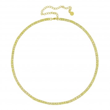 Collier vergoldet mit Zirkonia gelb