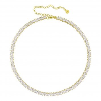 Collier vergoldet mit Zirkonia weiss