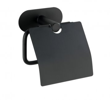 Turbo-Loc® Toilettenpapierhalter mit Deckel Mod. Orea Black M., mit Deckel