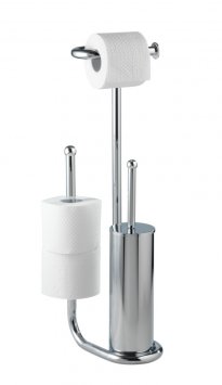 Stand WC-Garnitur Universalo Chrom, integrierter Toilettenpapierhalter und WC-Bürstenhalter