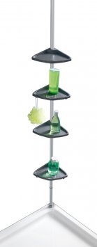 Teleskop Duschecke Compact Silber, mit 4 Ablagen