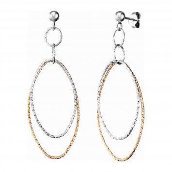 Ohrstecker 925/- Sterling Silber rhodiniert/rotvergoldet