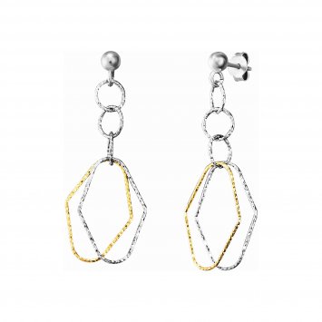 Ohrstecker 925/- Sterling Silber rhodiniert/vergoldet