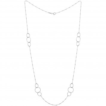Kette 925/- Sterling Silber diamantiert rhodiniert 80 cm