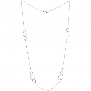 Kette 925/- Sterling Silber diamantiert vergoldet 80 cm