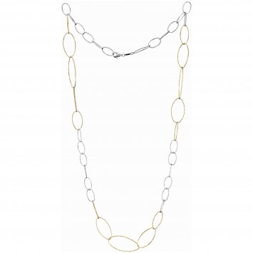 Kette 925/- Sterling Silber rhodiniert/vergoldet  80 cm