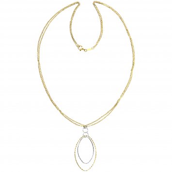 Kette 925/- Sterling Silber rhodiniert/vergoldet  60 cm