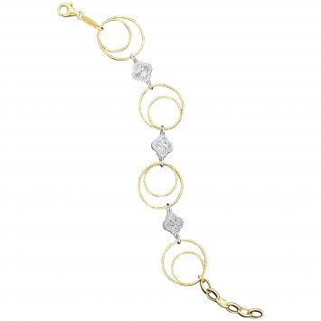 Armband 925/- Sterling Silber rhodiniert/vergoldet  19 cm