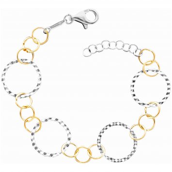 Armband 925/- Sterling Silber rhodiniert/vergoldet  19 cm