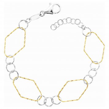 Armband 925/- Sterling Silber rhodiniert/vergoldet  19