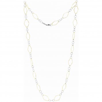 Kette 925/- Sterling Silber rhodiniert/vergoldet  80 cm