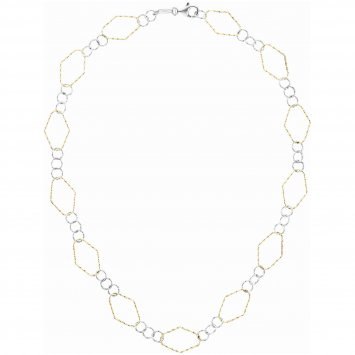 Kette 925/- Sterling Silber rhodiniert/vergoldet  50 cm