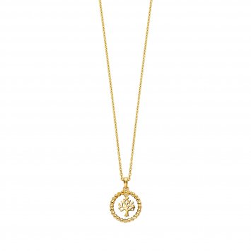 Collier 925/- Sterling Silber vergoldet mit beweglichem Baum
