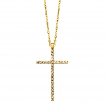 Anhänger mit Kette 925/- Sterling Silber vergoldet mit Anhänger Kreuz