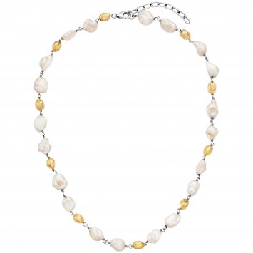 Collier 925/- Sterling Silber vergoldet Süßwasserperlen