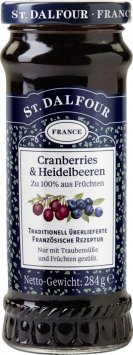 St. Dalfour Fruchtaufstrich Cranberries und Heidelbeeren 280g