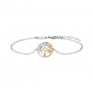 Armband 925 Silber rhodiniert teils vergoldet Liebesbaum Zirkonia