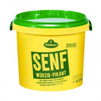 Kuehne Senf wuerzig pikant aromatisch abgestimmt im Becher 2500g