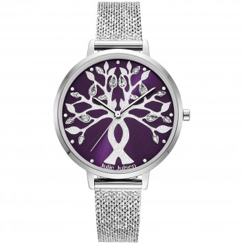 Damenuhr Edelstahl silberfarben Tree of Love silver purple