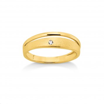 Ring Gold 585 glanz/matt mit Brillant 0,02ct.