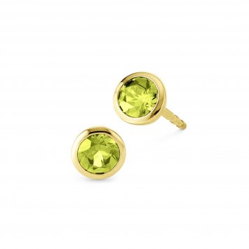 Ohrringe Gold 585 mit 2x Peridot rund