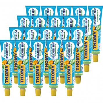 Thomy Delikatess Senf mittelscharf pikant gewürzt Tube 100ml 20er Pack