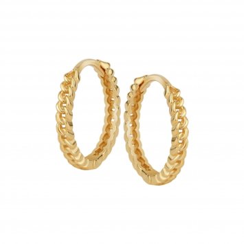 Creolen 925-Sterling Silber vergoldet Glänzend 1,45cm