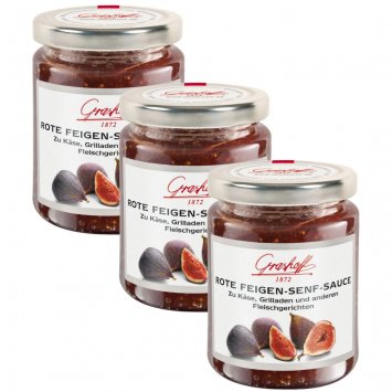 Grashoff Rote Feigen Senf Sauce zu Fleischgerichten 200ml 3er Pack