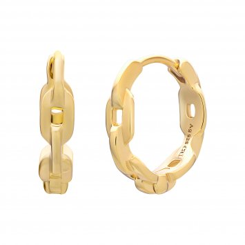 Creole 925 Sterling Silber gelb vergoldet Kettendesign