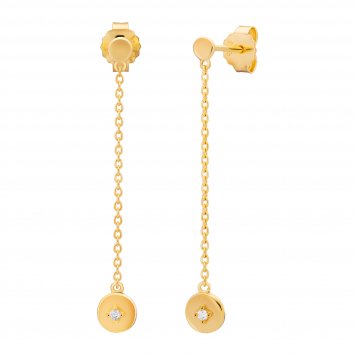 Ohrringe 925 Sterling Silber vergoldet Boho Zirkonia