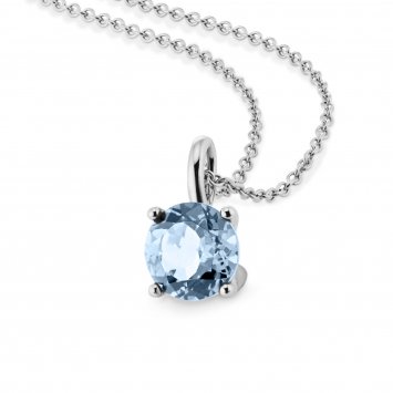 Halskette Gold 585 mit Blautopas (beh.) Sky blue 45cm lang