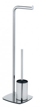 Stand WC-Garnitur Mod. Iria, chrom, mit WC-Papierrollenhalter und WC-Bürste