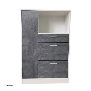 Küchenschrank Weiß-Beton Blanca L