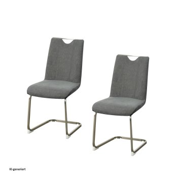 Schwingstuhl Antikanthrazit/Grau 2er Set Emrys
