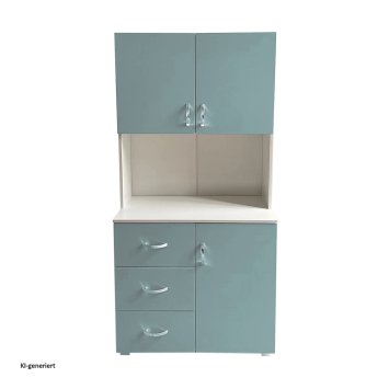 Kinderzimmerschrank Hellblau Weiß