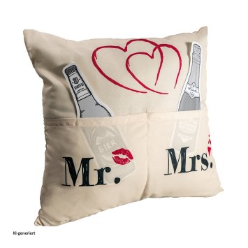 Kissen mit Taschen Mr.   Mrs.