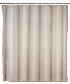 Anti-Schimmel Duschvorhang Uni Beige, Textil (Polyester), 180 x 200 cm, waschbar