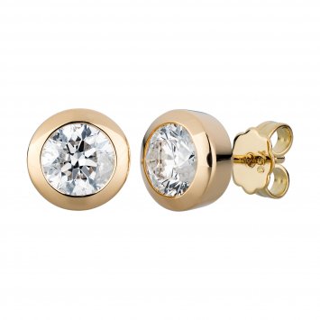 Ohrringe Gold 750 mit 2x Brillant zus. 2,00 ct.