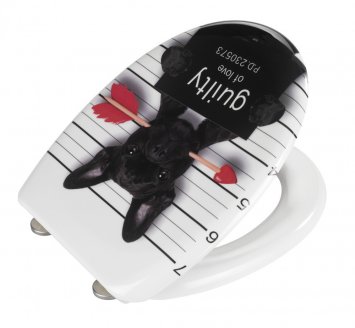 Premium WC-Sitz Mod. Guilty Dog, aus antibakteriellem Duroplast