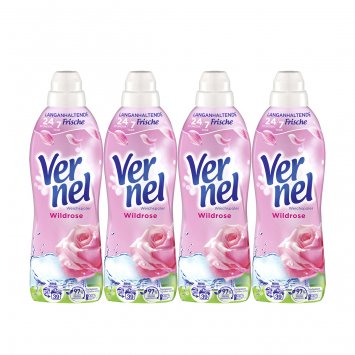 Vernel Wild Rose Frische Momente Weichspülerkonzentrat 858ml 4er Pack