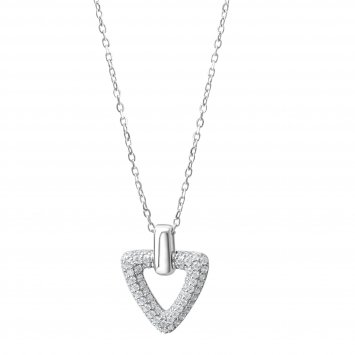 Anhänger mit Kette 925 Silber weiße Zirkonia