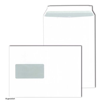 Versandtasche weiß m. Fenster 500 St., haftklebend DIN C5