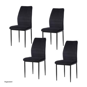 Stuhl Madison Velvet Schwarz