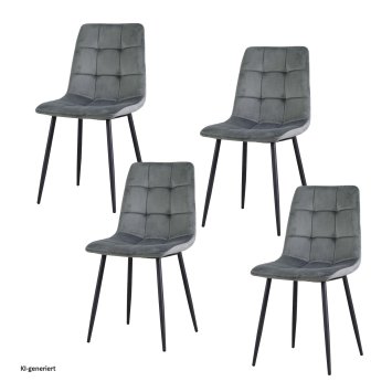 Stuhl Mesa Velvet Grau