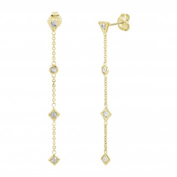 Ohrringe 925 Sterling Silber vergoldet  Zirkonia