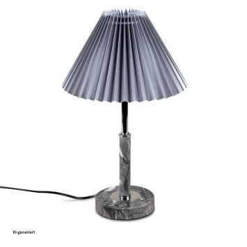 Tischlampe Grau Plissee Schirm