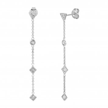 Ohrringe 925 Sterling Silber rhodiniert  Zirkonia