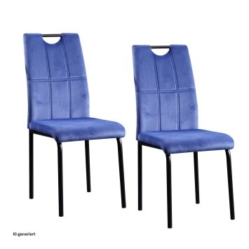 Stuhl Denton Velvet Blau