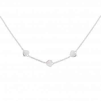 Halskette 925  Sterling Silber rhodiniert Herzen